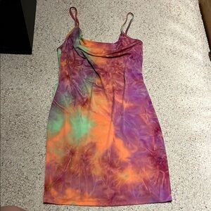Multicolor Tie-Dye Women's Dress